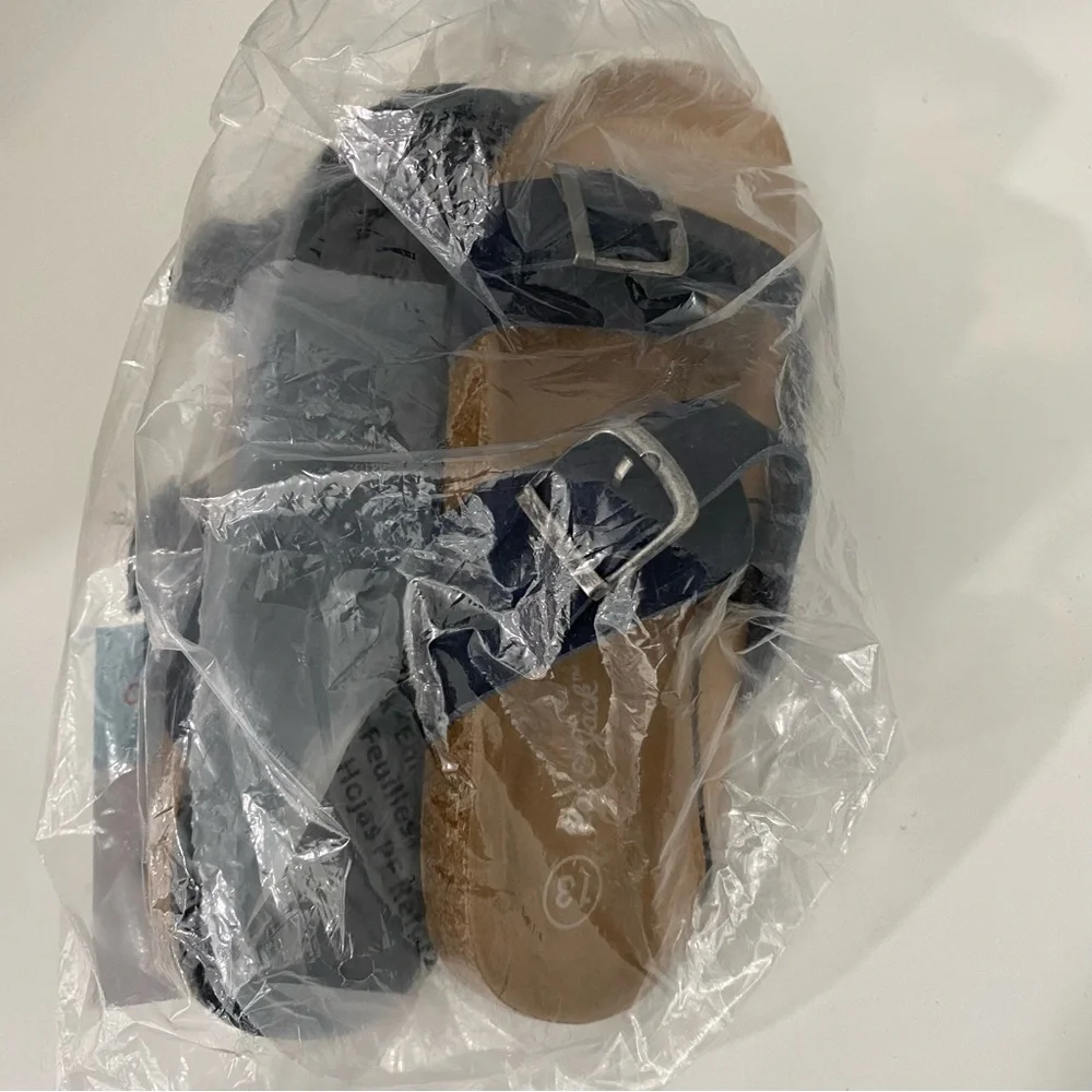 Kids' Drew Slip-On Footbed Sandals - Cat & Jack™m Navy Size 13